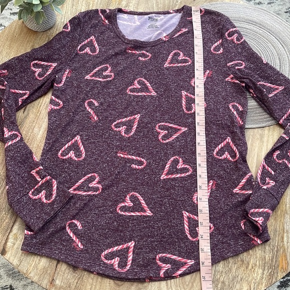 PINK Holiday heart candy cane long sleeve - Picture 4 of 5